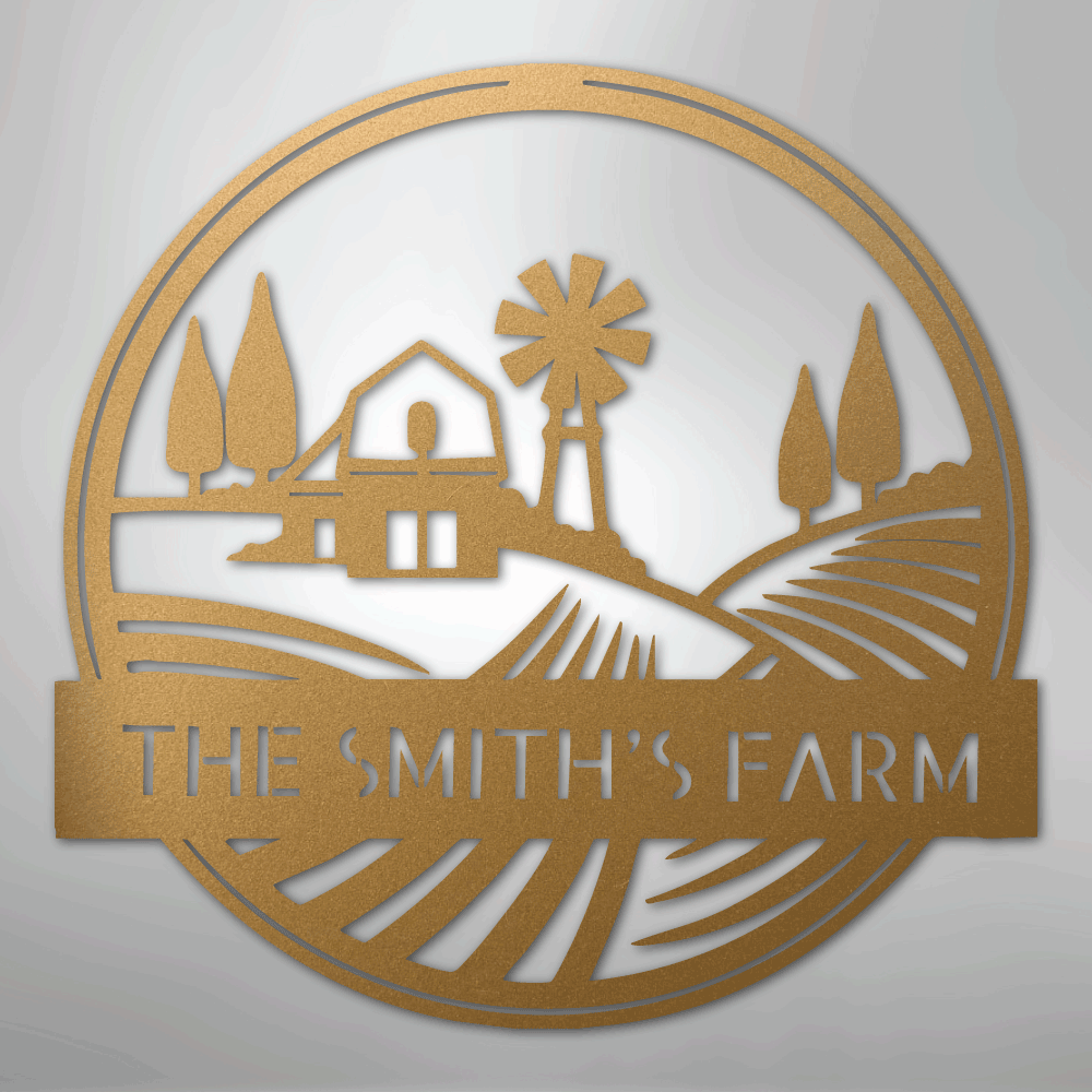 Rolling Fields Monogram - Steel Sign - Kim’s Signature Beauty & Accessories