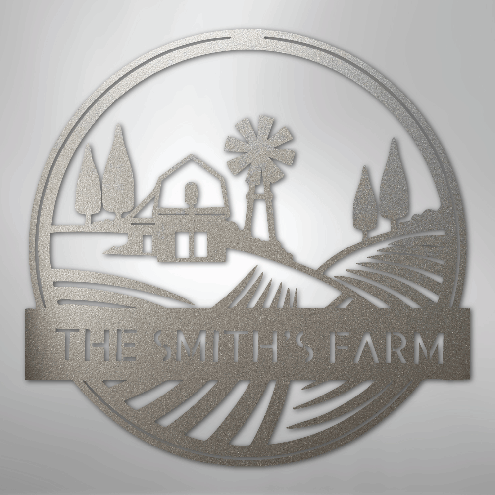 Rolling Fields Monogram - Steel Sign - Kim’s Signature Beauty & Accessories