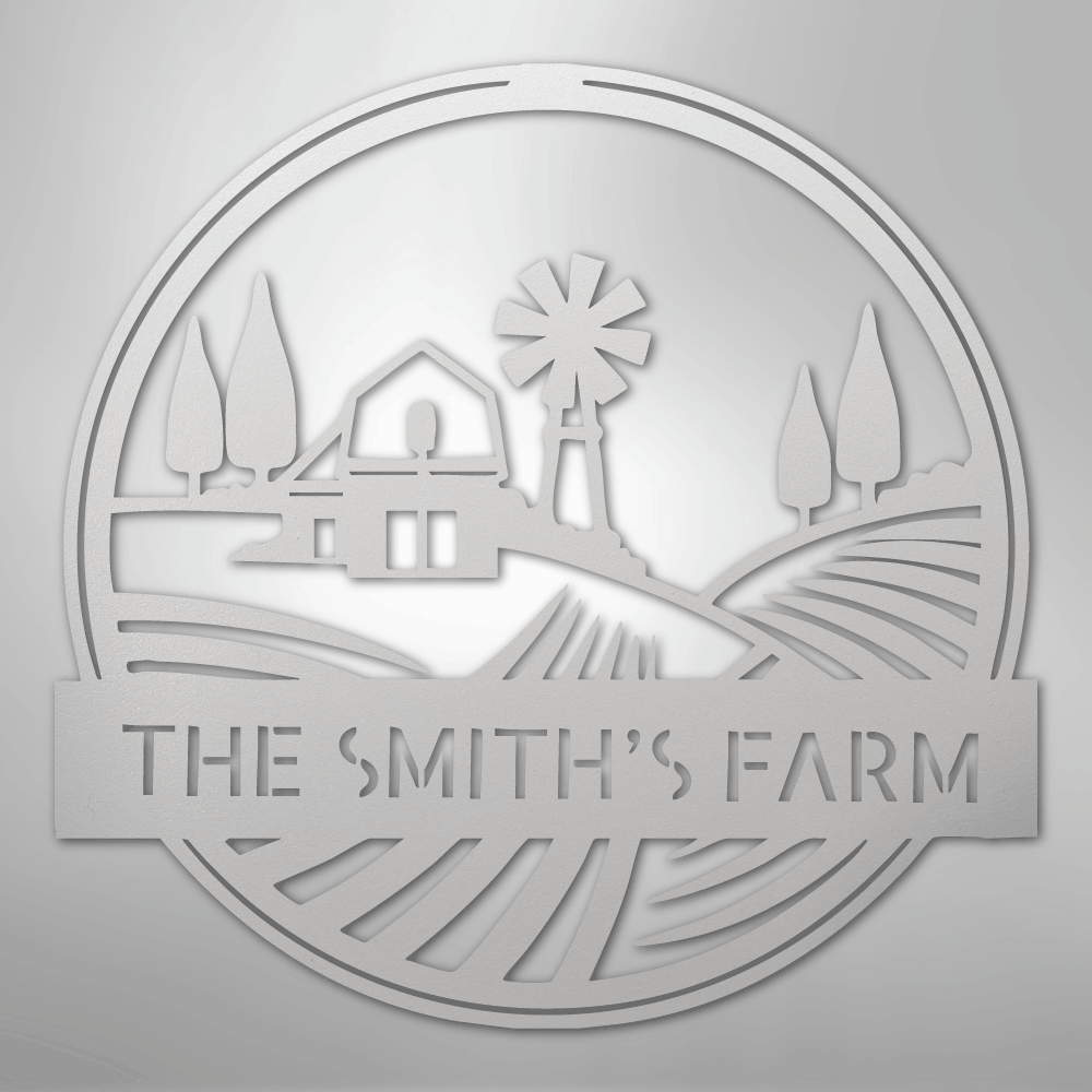 Rolling Fields Monogram - Steel Sign - Kim’s Signature Beauty & Accessories