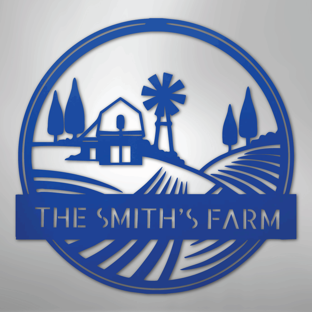 Rolling Fields Monogram - Steel Sign - Kim’s Signature Beauty & Accessories