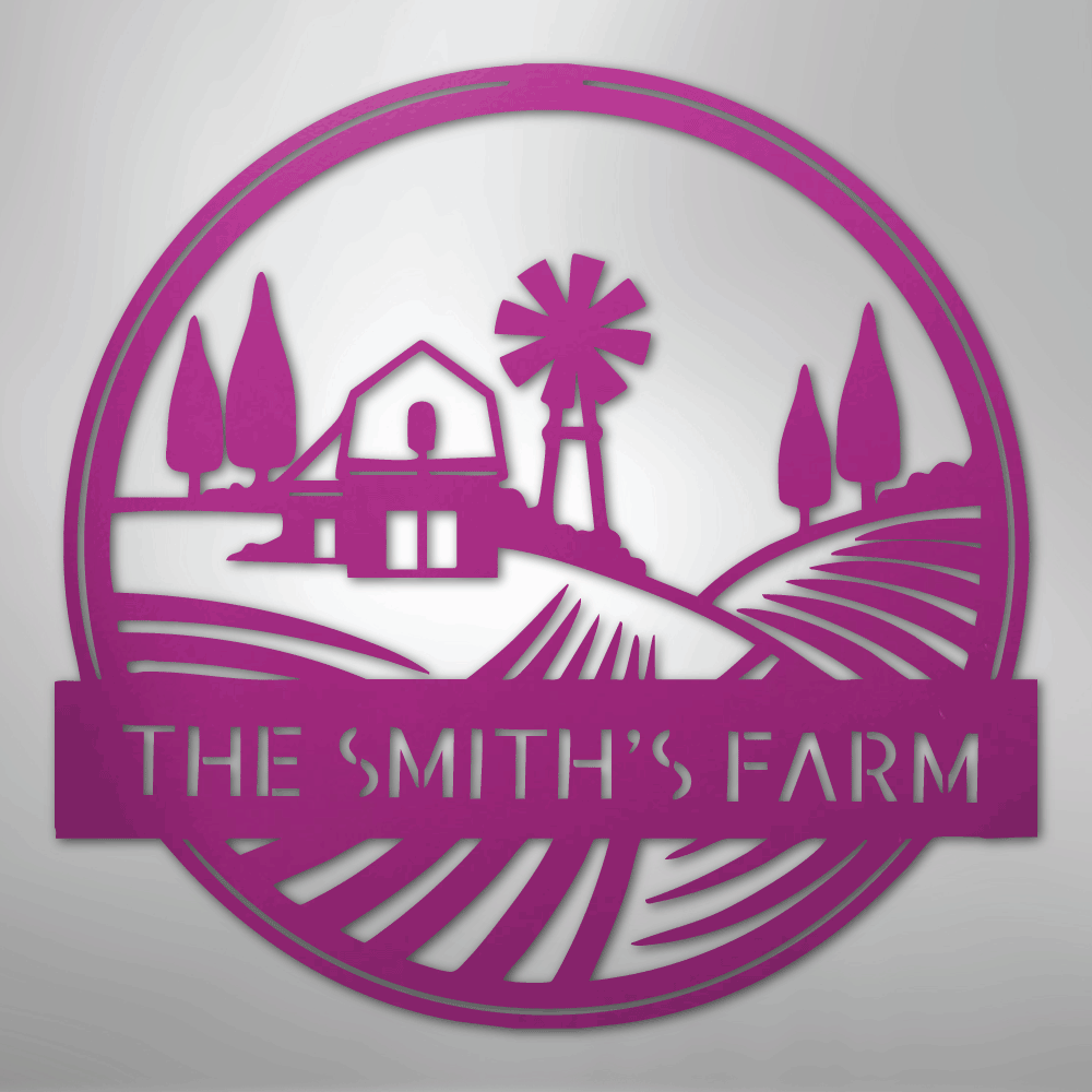 Rolling Fields Monogram - Steel Sign - Kim’s Signature Beauty & Accessories