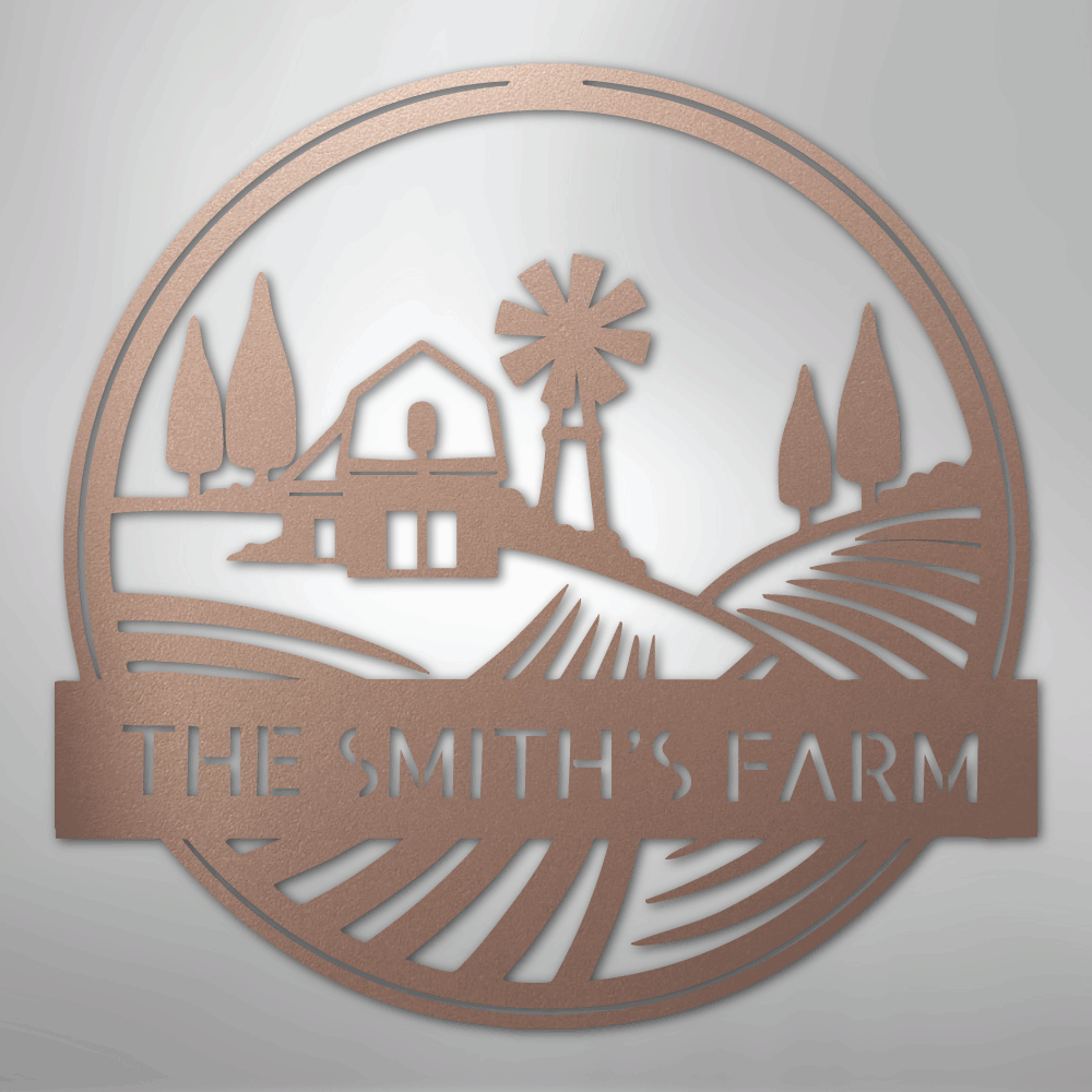 Rolling Fields Monogram - Steel Sign - Kim’s Signature Beauty & Accessories