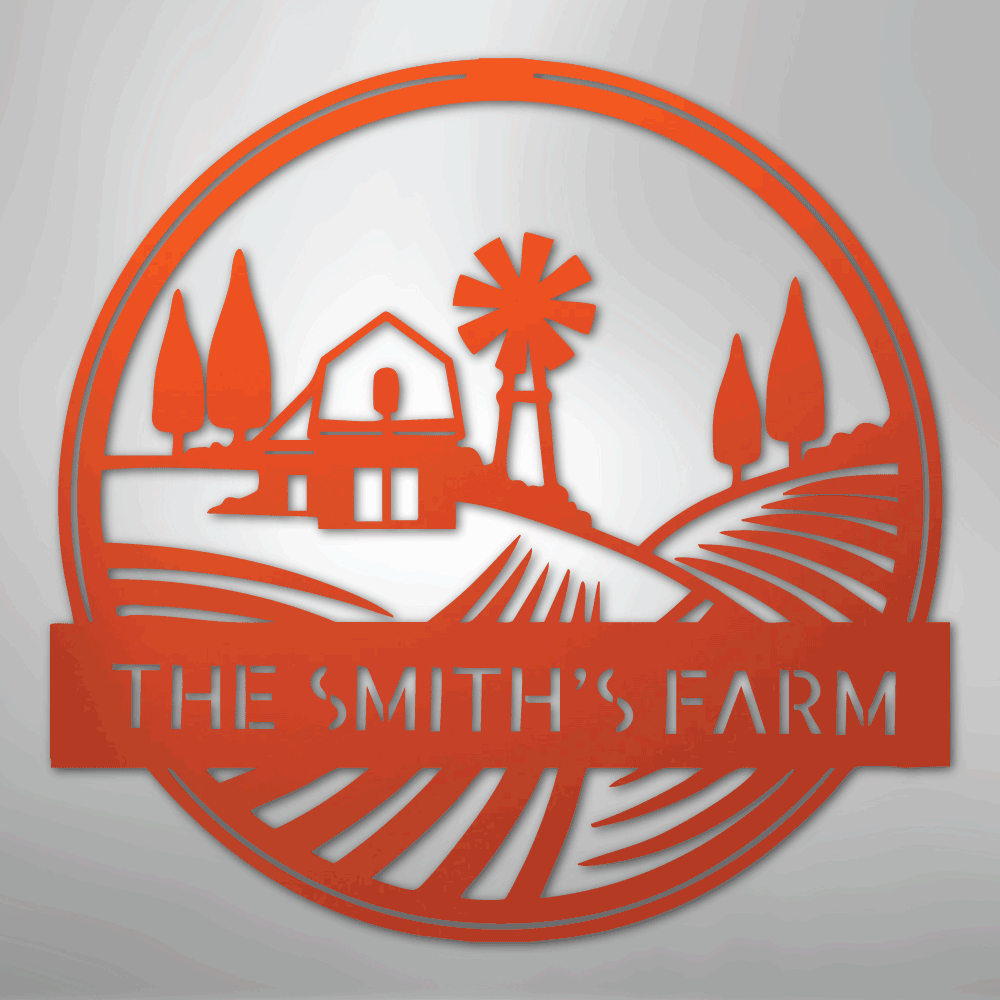 Rolling Fields Monogram - Steel Sign - Kim’s Signature Beauty & Accessories