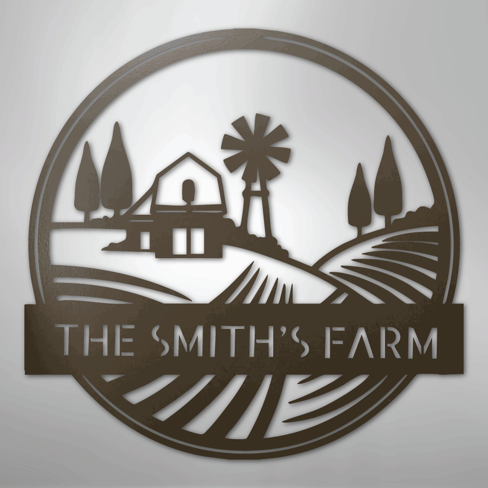 Rolling Fields Monogram - Steel Sign - Kim’s Signature Beauty & Accessories