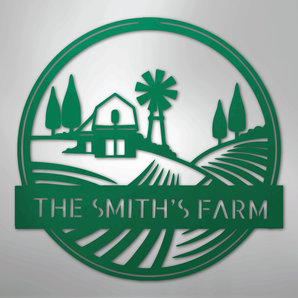 Rolling Fields Monogram - Steel Sign - Kim’s Signature Beauty & Accessories
