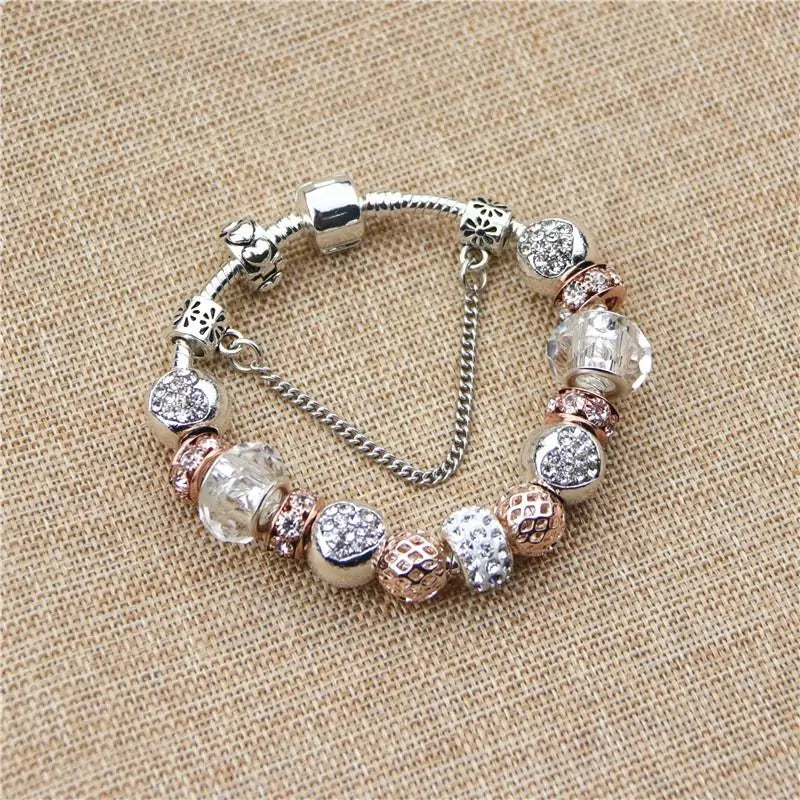 Rose Gold Heart Charm Bracelet - Kim’s Signature Beauty & Accessories    