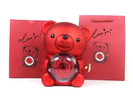 Rose Teddy Bear with Ring and Necklace - Kim’s Signature Beauty & Accessories    