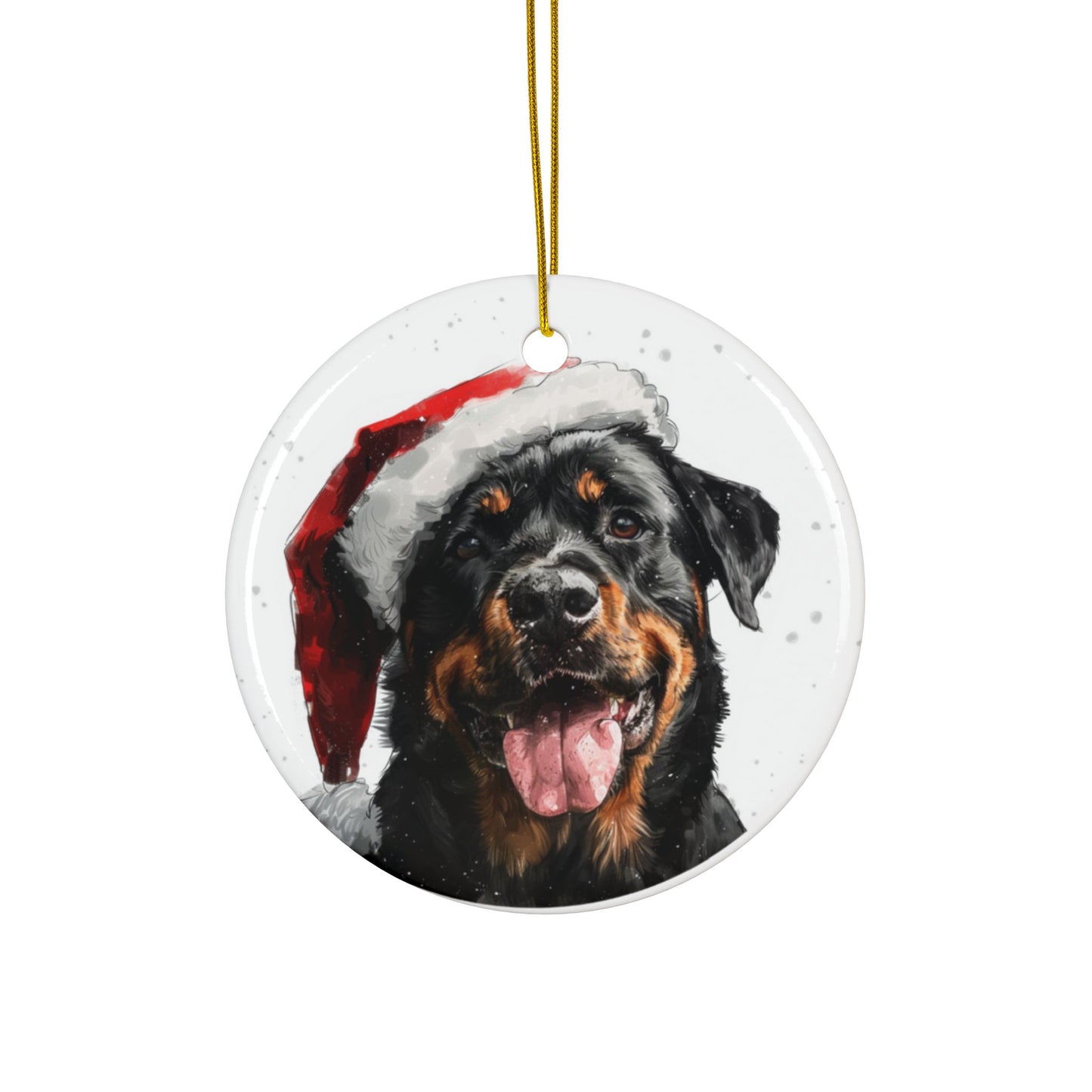 Rottweiler Santa Ceramic Ornament, 2-Side Print - Kim’s Signature Beauty & Accessories    