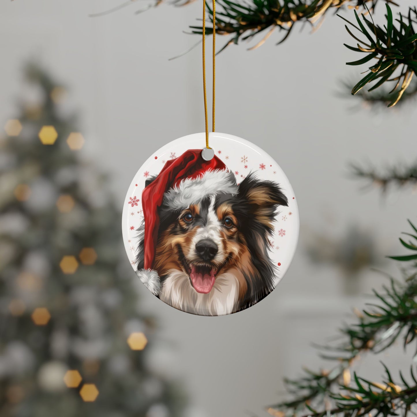 Rough Collie Ceramic Ornament, 2-Side Print - Kim’s Signature Beauty & Accessories    