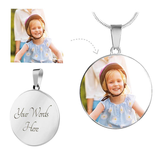 Round Pendant Photo upload Necklace - Kim’s Signature Beauty & Accessories    