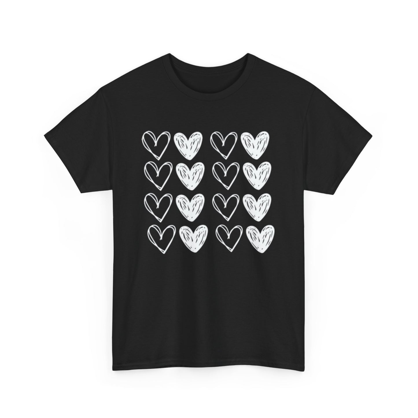 Rows of Hearts Tee - Kim’s Signature Beauty & Accessories    