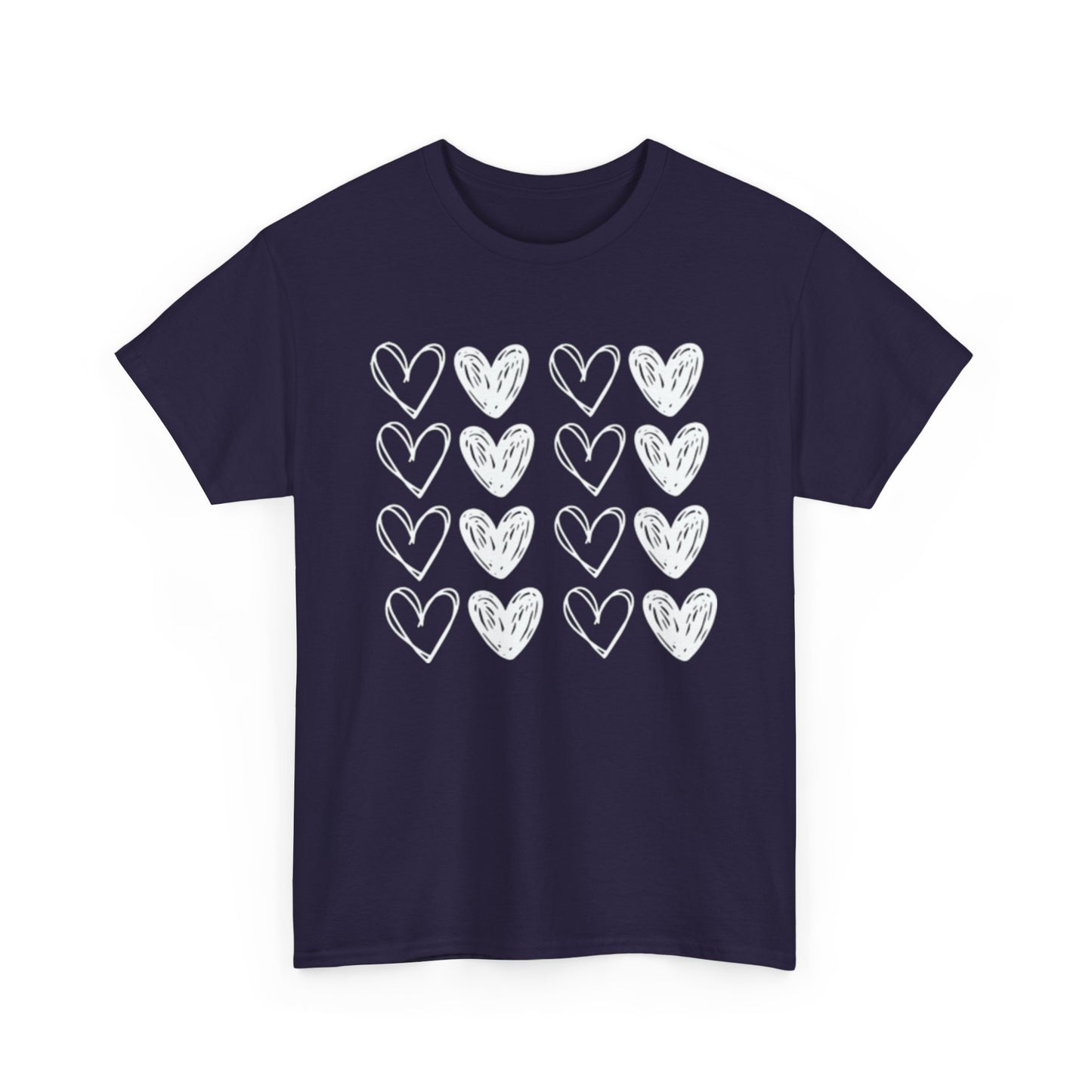 Rows of Hearts Tee - Kim’s Signature Beauty & Accessories    