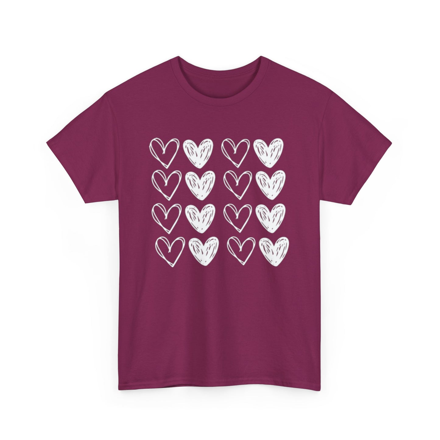 Rows of Hearts Tee - Kim’s Signature Beauty & Accessories    