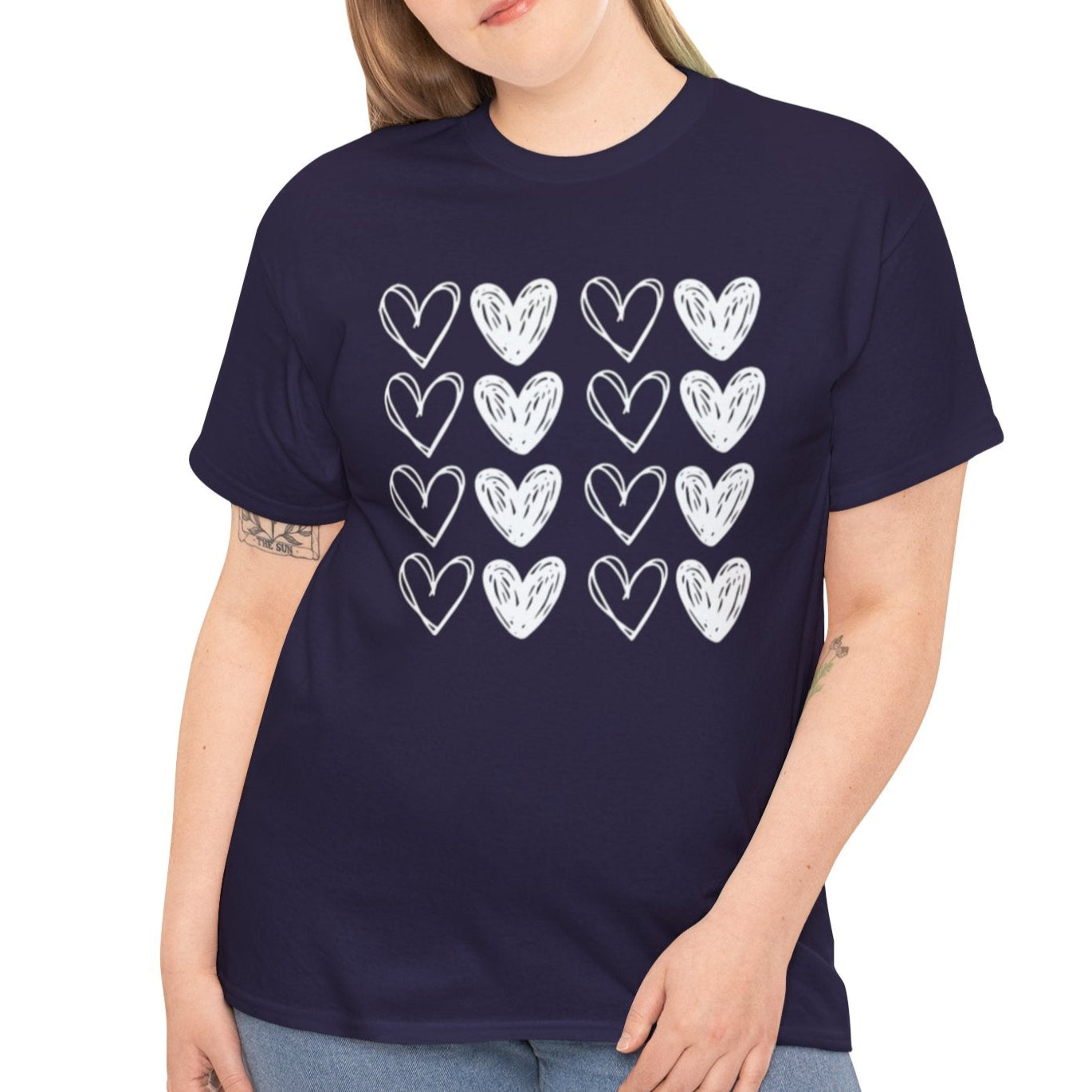 Rows of Hearts Tee - Kim’s Signature Beauty & Accessories    