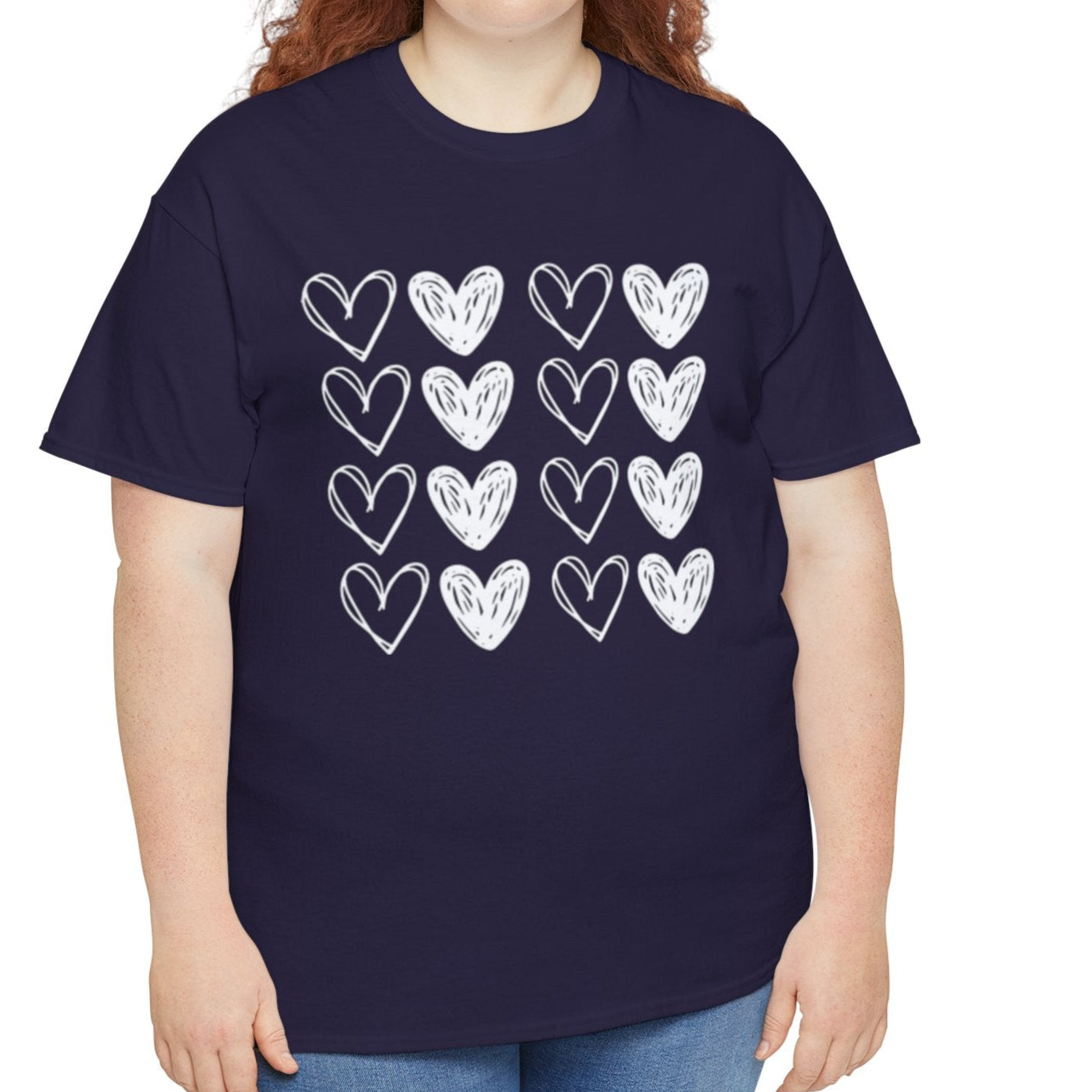 Rows of Hearts Tee - Kim’s Signature Beauty & Accessories    