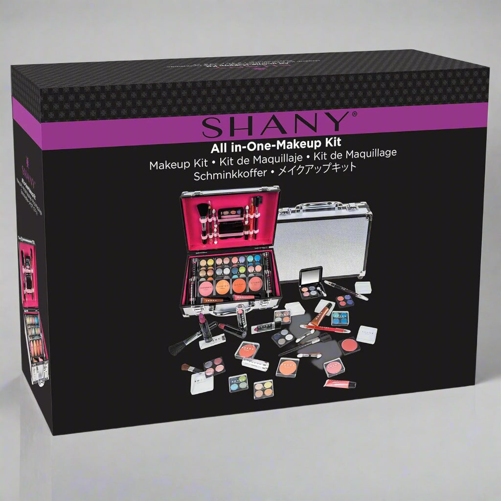 SHANY Carry All Makeup Train Case – Silver All-in-One Pro Makeup Set - Kim’s Signature Beauty & Accessories    