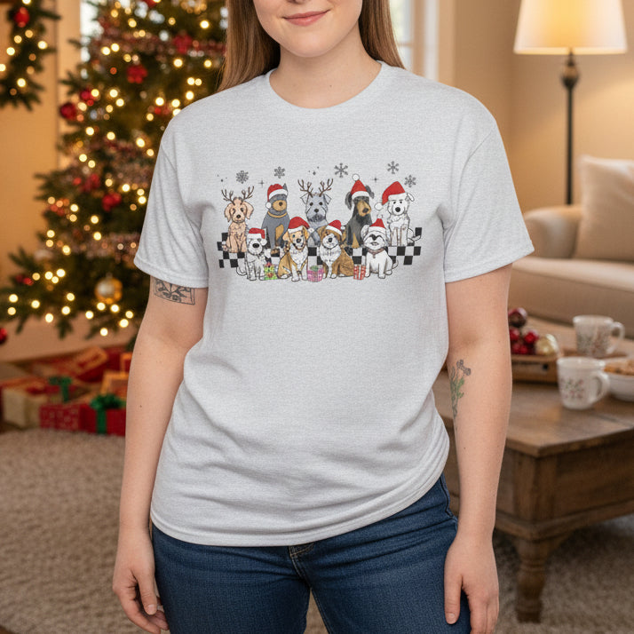 Santa Dogs Christmas T-Shirt - Kim’s Signature Beauty & Accessories    