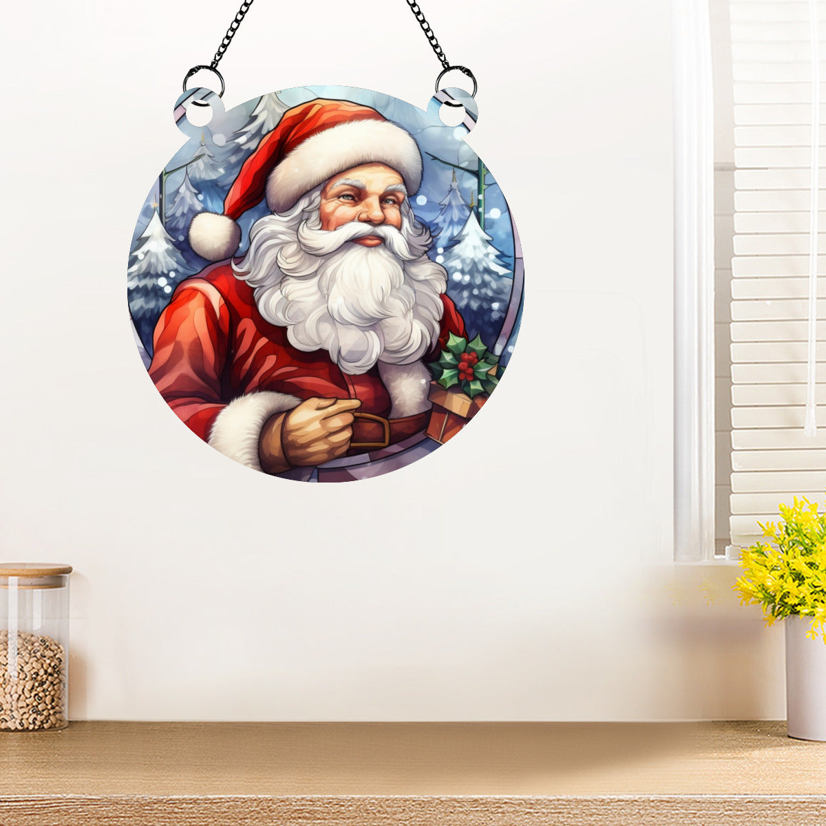 Santa stained glass - Kim’s Signature Beauty & Accessories    