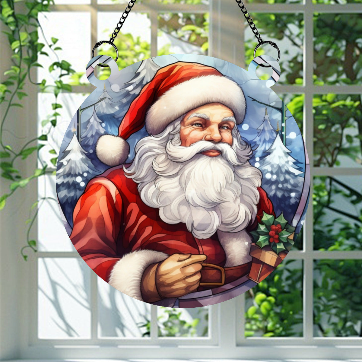 Santa stained glass - Kim’s Signature Beauty & Accessories    