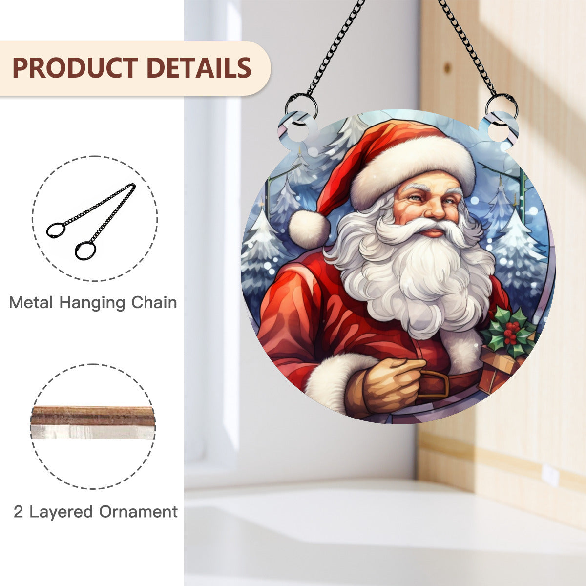 Santa stained glass - Kim’s Signature Beauty & Accessories    