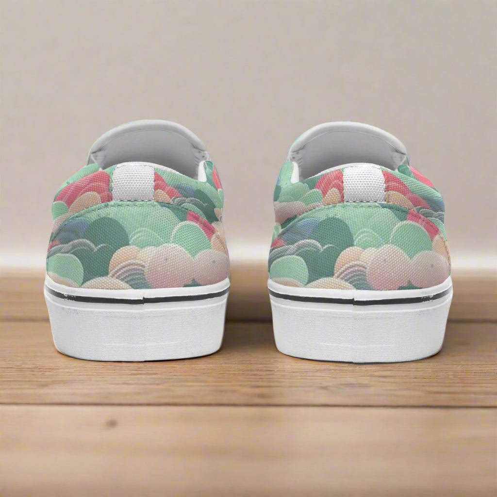 Scallop Print Slip-On Canvas Sneakers – Colorful & Comfortable - Kim’s Signature Beauty & Accessories    