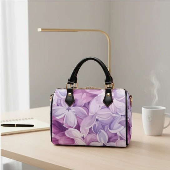 Lavender Bloom Structured Satchel Handbag