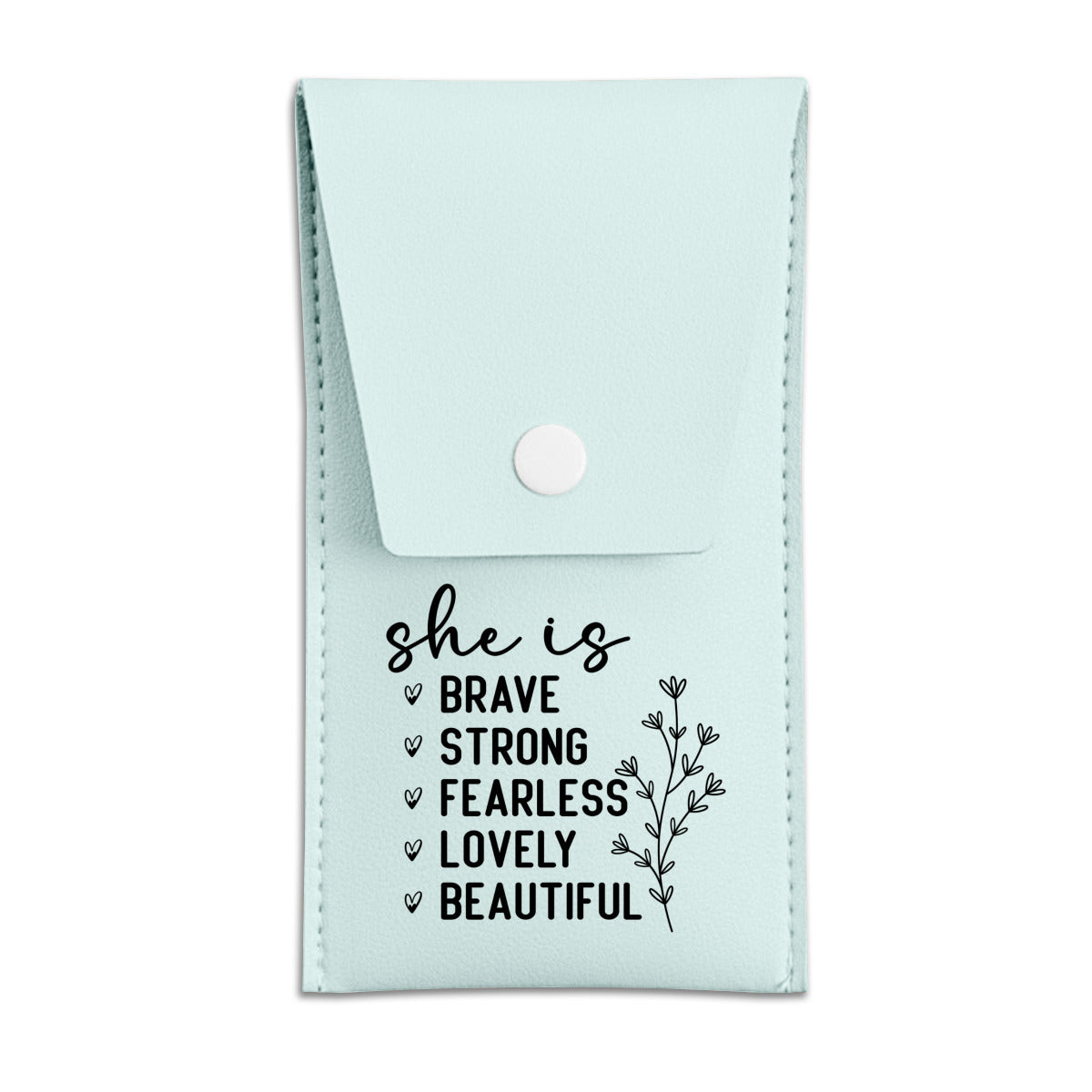 She Is Brave 8-Piece Makeup Brush Set – Soft Brushes with Inspirational Travel Case - Kim’s Signature Beauty & Accessories    