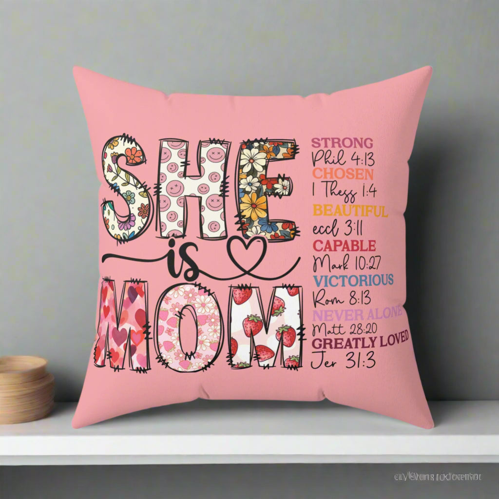 She is Mom... Polyester Square Pillow - Kim’s Signature Beauty & Accessories    