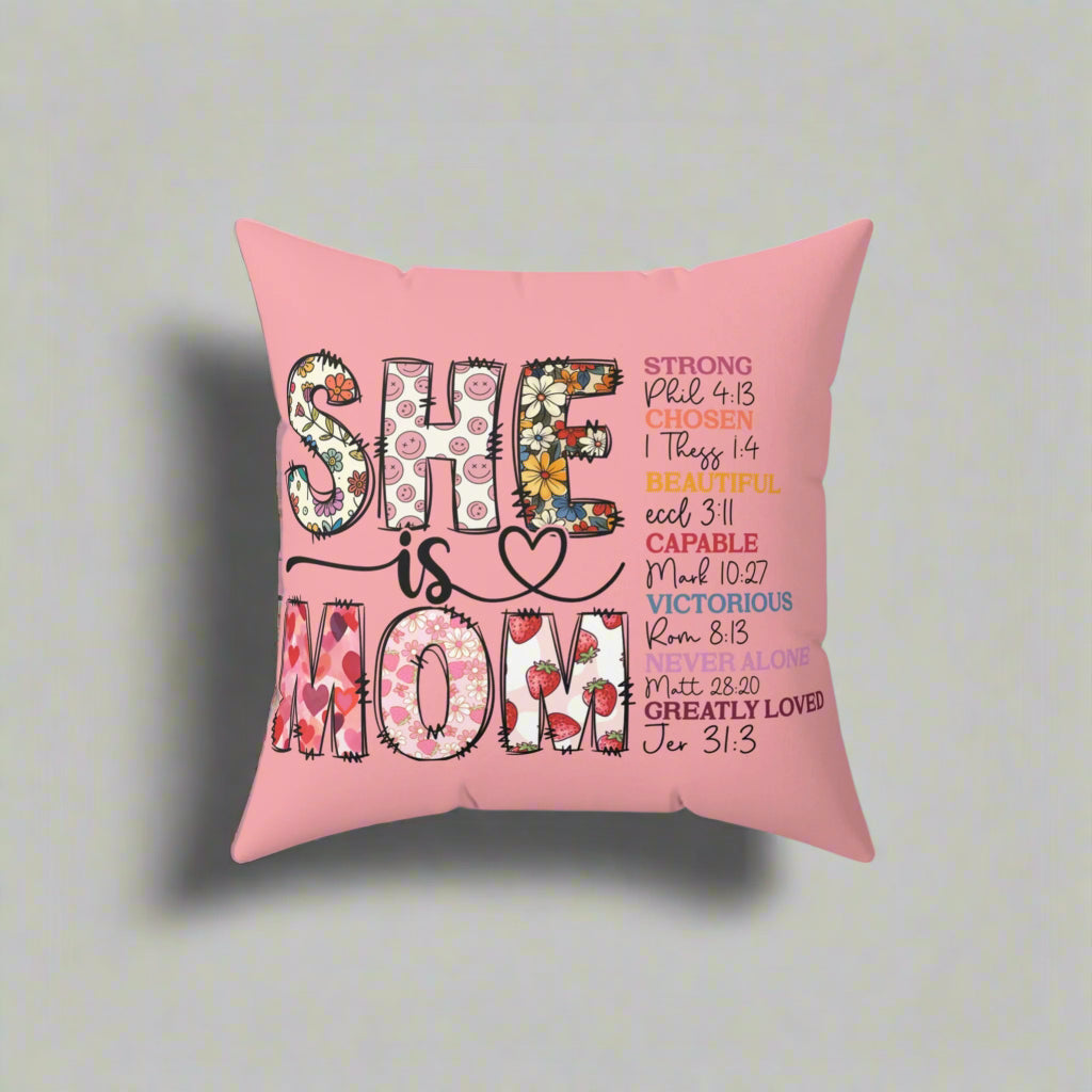 She is Mom... Polyester Square Pillow - Kim’s Signature Beauty & Accessories    
