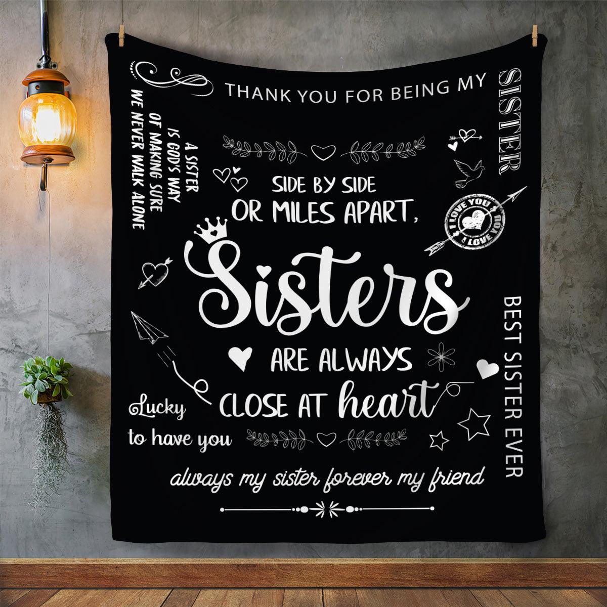 Sisters at Heart Plush Fleece Blanket – Side by Side or Miles Apart - Kim’s Signature Beauty & Accessories    