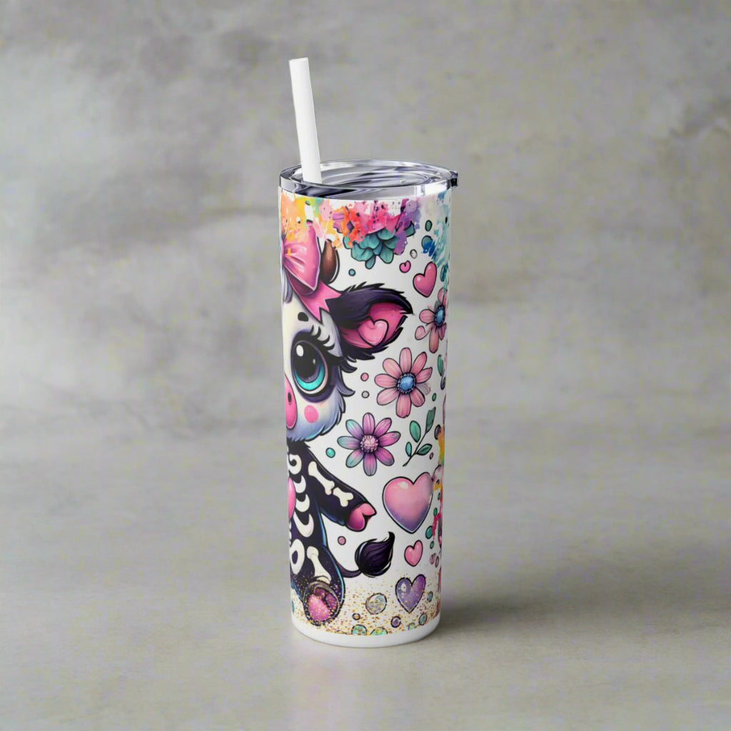 Skeleton Cow Fall Tumbler with Straw, 20oz - Kim’s Signature Beauty & Accessories    