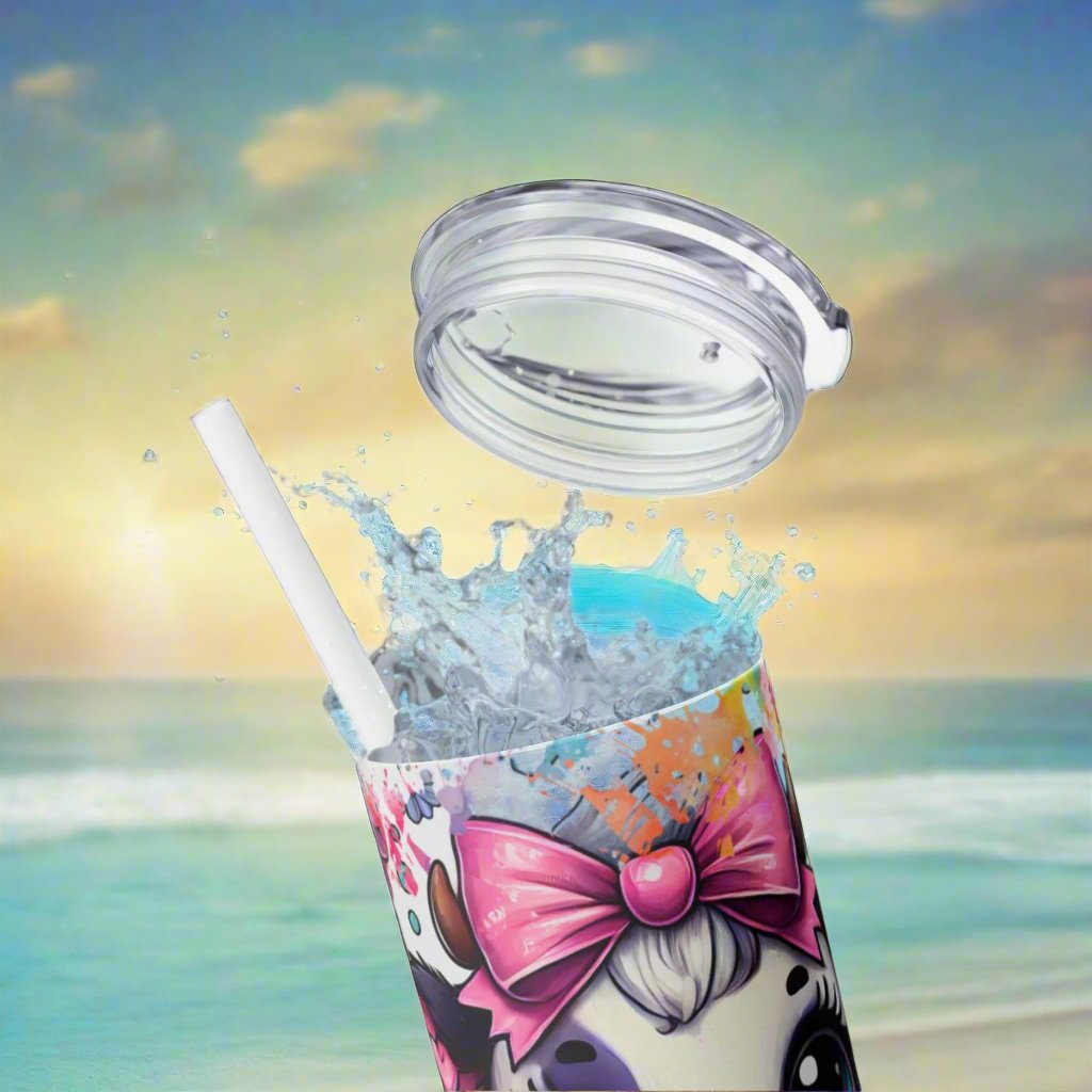 Skeleton Cow Fall Tumbler with Straw, 20oz - Kim’s Signature Beauty & Accessories    