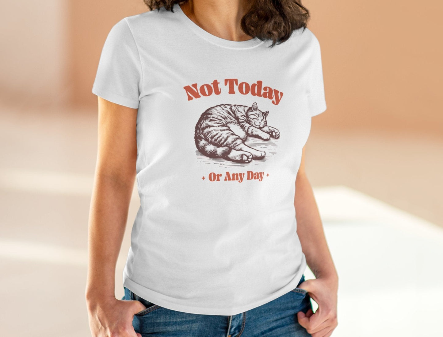 Sleepy Cat “Not Today” T-Shirt for Women - Kim’s Signature Beauty & Accessories    