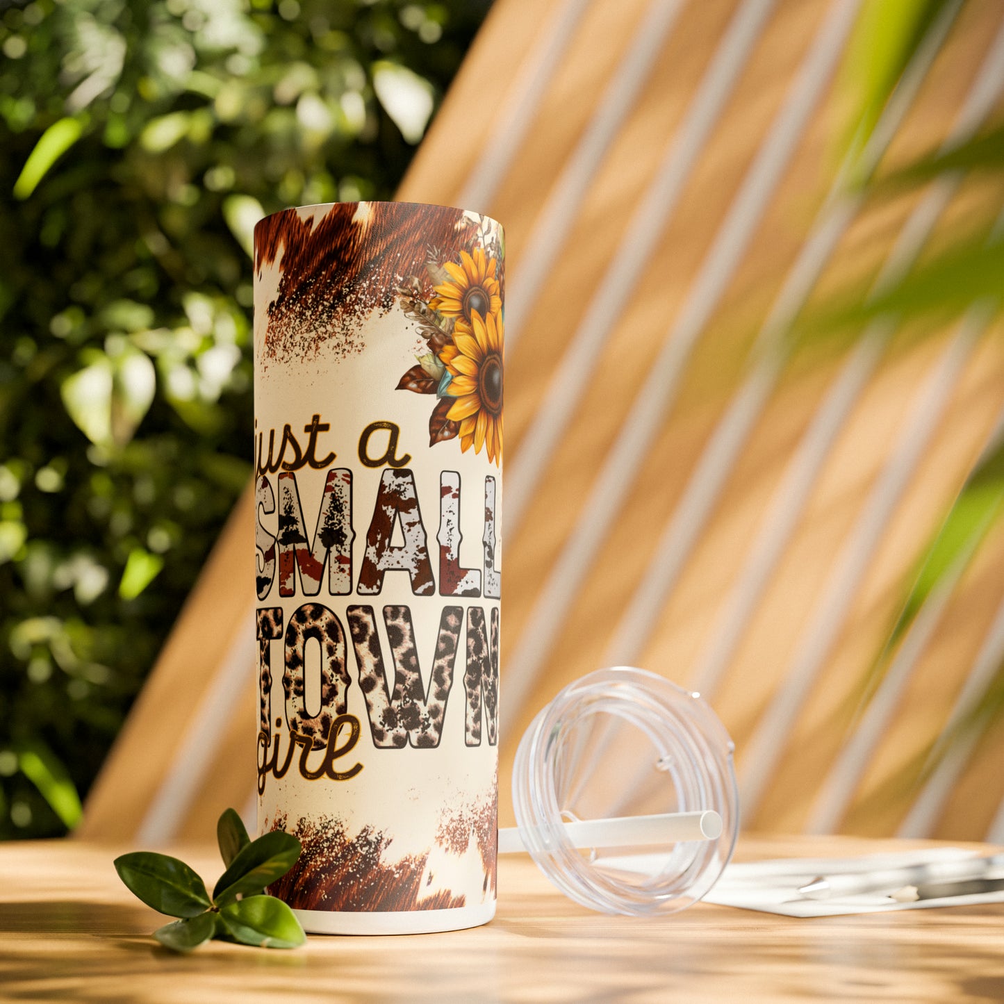 Small Town Girl |Skinny Tumbler with Straw, 20oz - Kim’s Signature Beauty & Accessories    