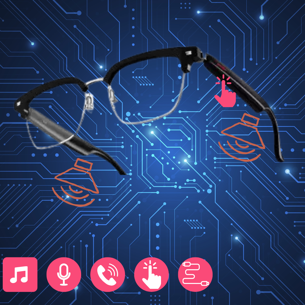 Smart Glasses Built-in Mic Speakers Touch & Voice Assistant Music - Kim’s Signature Beauty & Accessories    