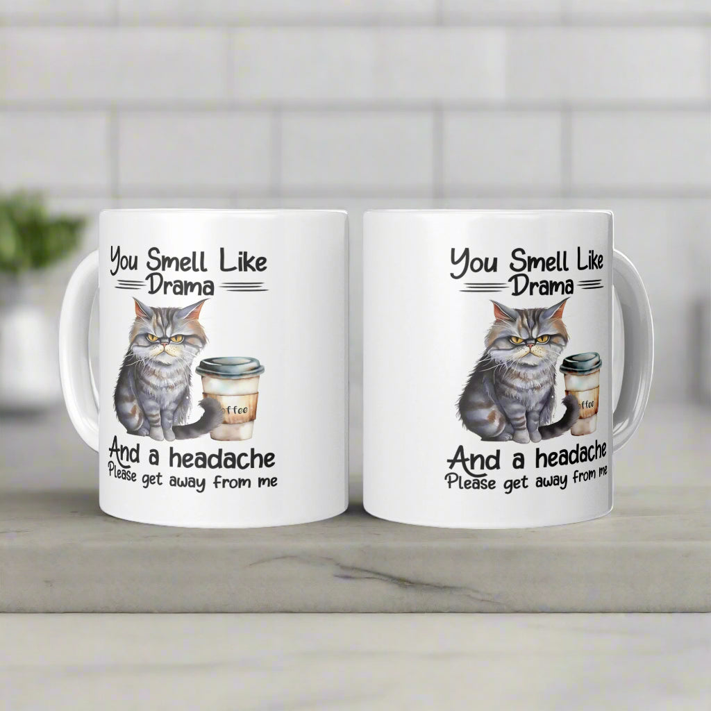 Smells Like Drama Funny Cat Mug - Kim’s Signature Beauty & Accessories    