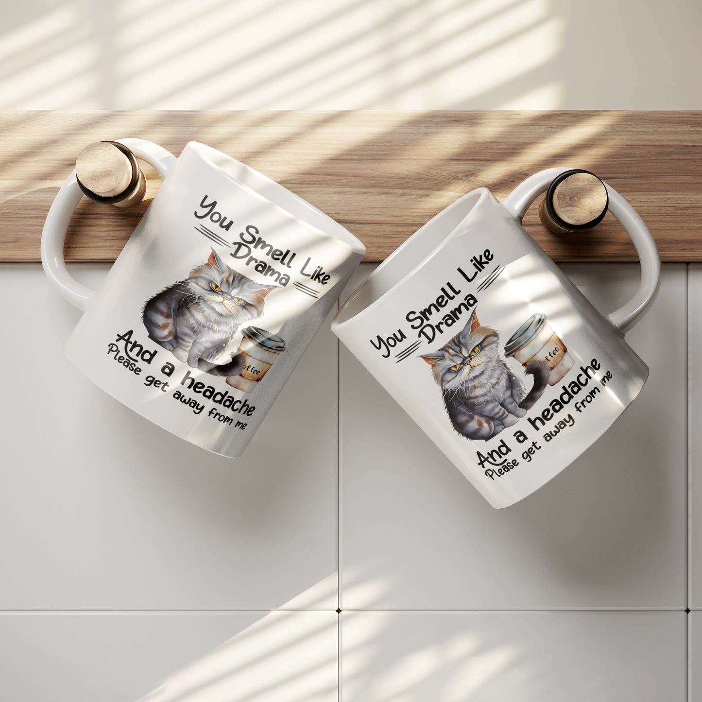 Smells Like Drama Funny Cat Mug - Kim’s Signature Beauty & Accessories    