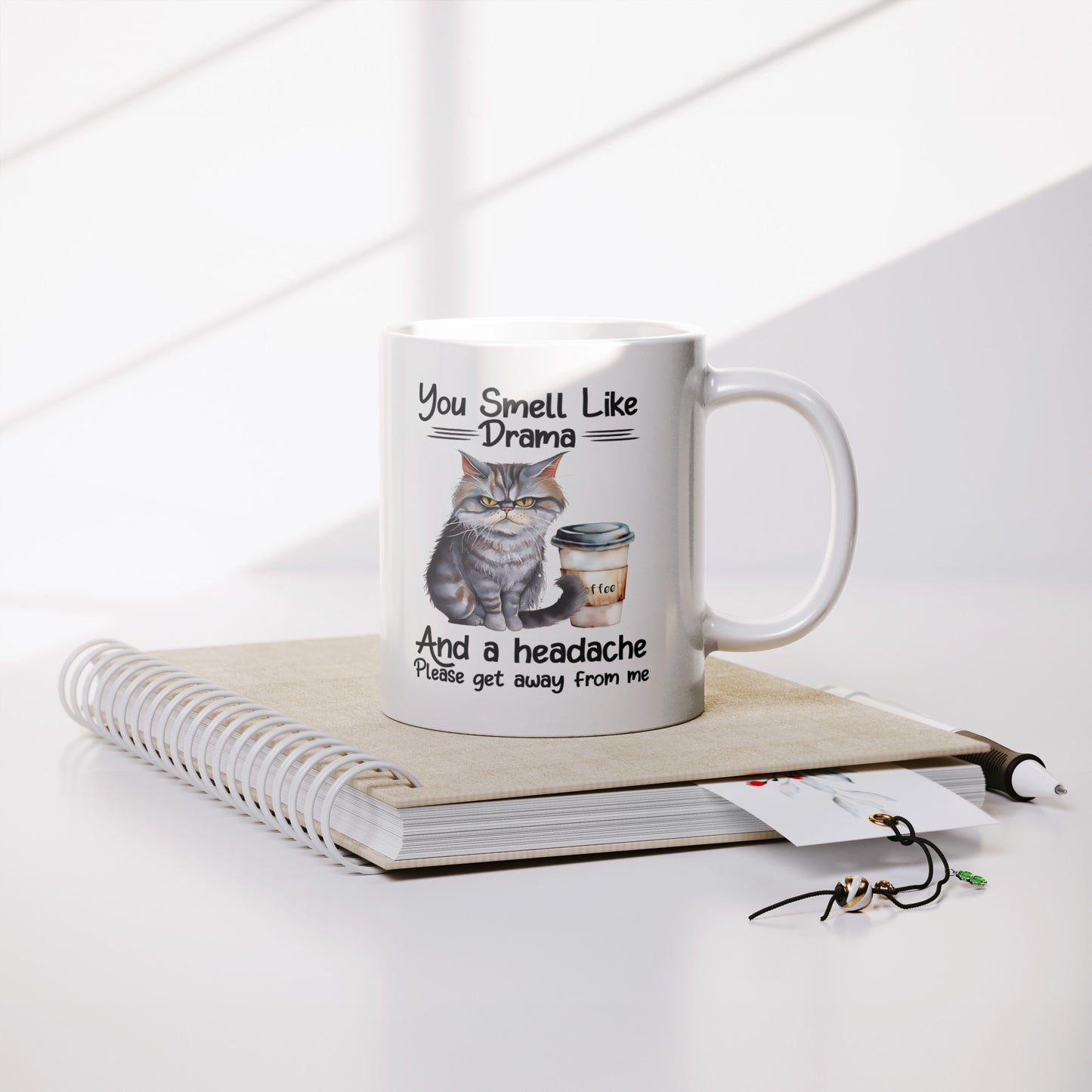 Smells Like Drama Funny Cat Mug - Kim’s Signature Beauty & Accessories    