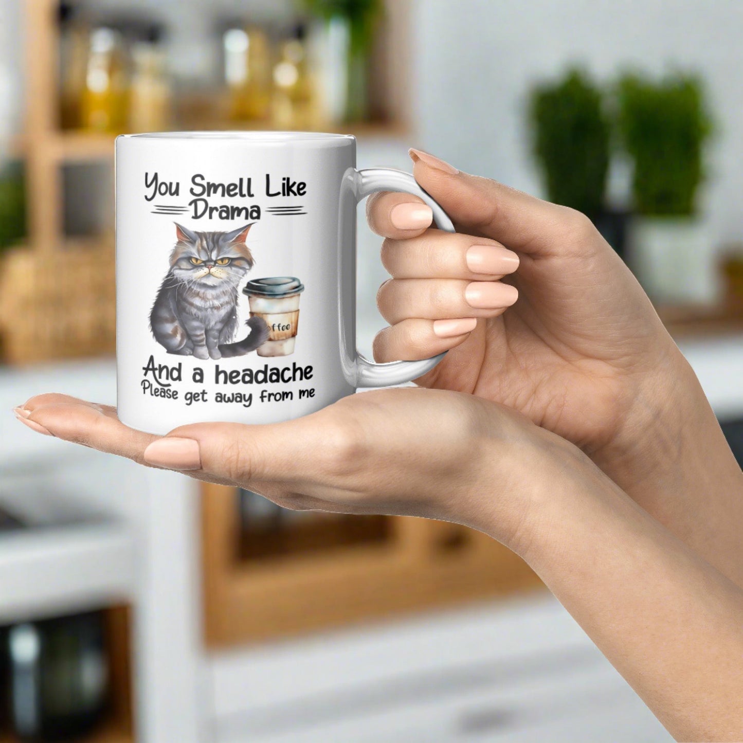 Smells Like Drama Funny Cat Mug - Kim’s Signature Beauty & Accessories    