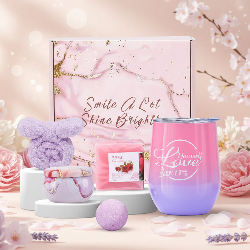 Smile A Lot Shine Bright Gift Box for Women – Mother’s Day Spa Gift Set - Kim’s Signature Beauty & Accessories