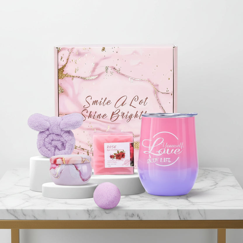 Smile A Lot Shine Bright Gift Box for Women – Mother’s Day Spa Gift Set - Kim’s Signature Beauty & Accessories