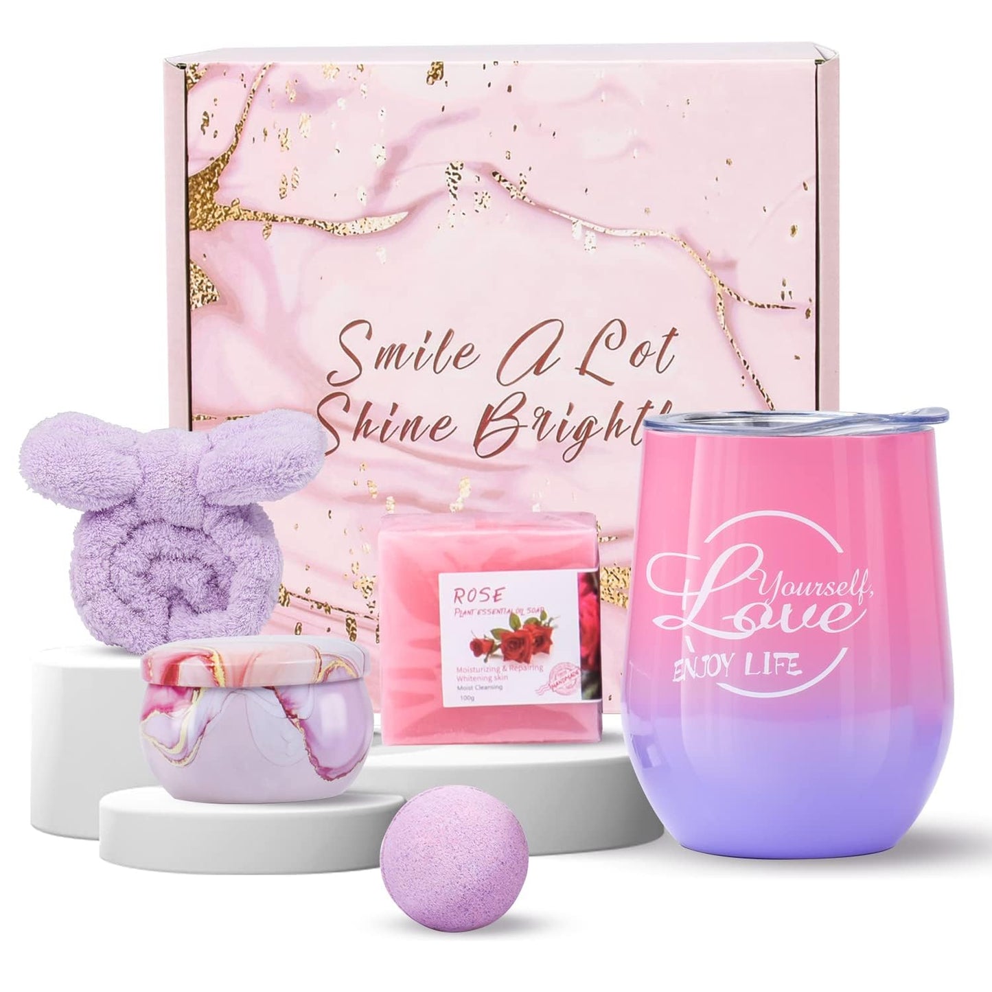 Smile A Lot Shine Bright Gift Box for Women – Mother’s Day Spa Gift Set - Kim’s Signature Beauty & Accessories