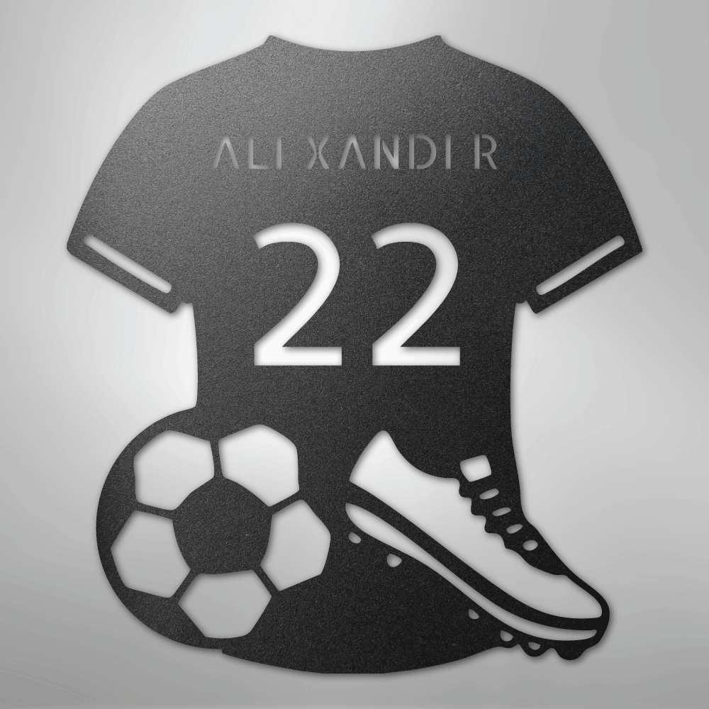Soccer Jersey Monogram - Steel Sign - Kim’s Signature Beauty & Accessories