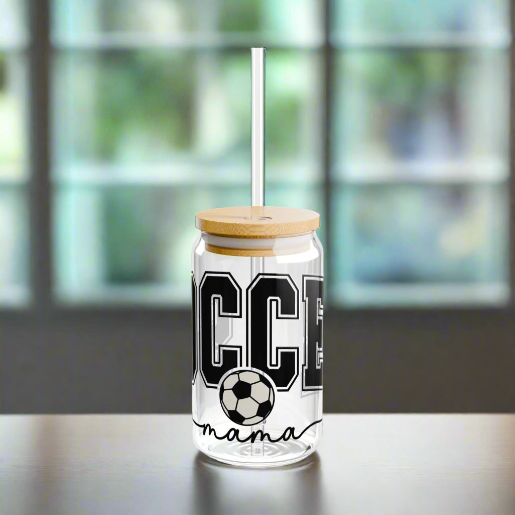 Soccer Mom | Sipper Glass, 16oz - Kim’s Signature Beauty & Accessories    