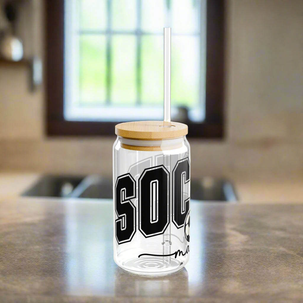 Soccer Mom | Sipper Glass, 16oz - Kim’s Signature Beauty & Accessories    