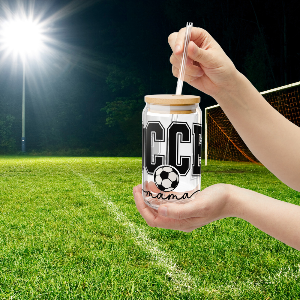 Soccer Mom | Sipper Glass, 16oz - Kim’s Signature Beauty & Accessories    