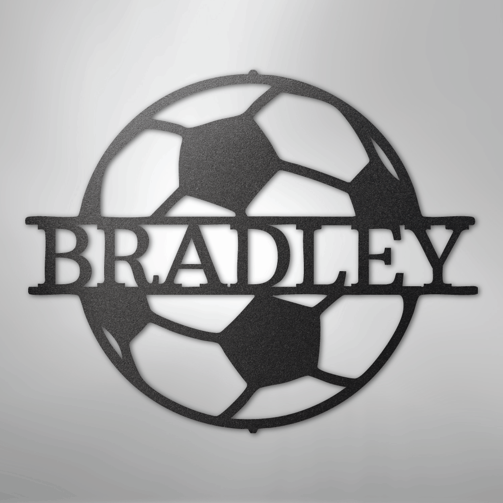 Soccer Monogram - Steel Sign - Kim’s Signature Beauty & Accessories