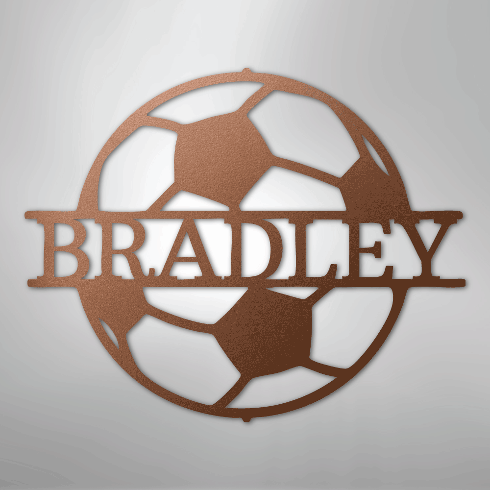 Soccer Monogram - Steel Sign - Kim’s Signature Beauty & Accessories