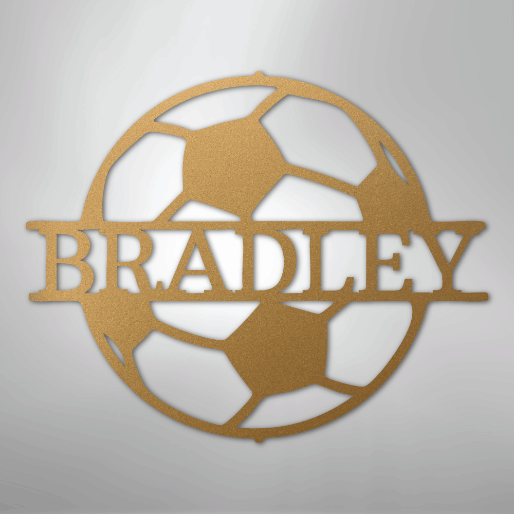 Soccer Monogram - Steel Sign - Kim’s Signature Beauty & Accessories