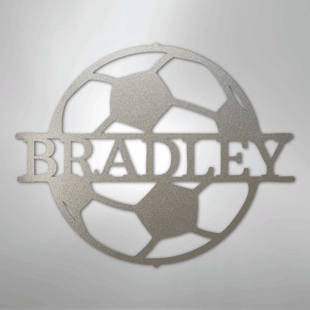 Soccer Monogram - Steel Sign - Kim’s Signature Beauty & Accessories
